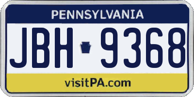 PA license plate JBH9368