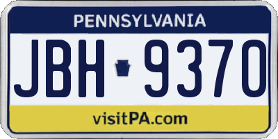 PA license plate JBH9370