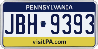 PA license plate JBH9393