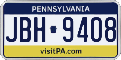 PA license plate JBH9408