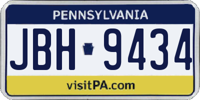 PA license plate JBH9434