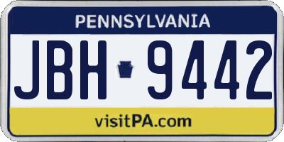 PA license plate JBH9442