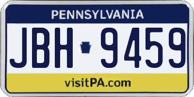 PA license plate JBH9459