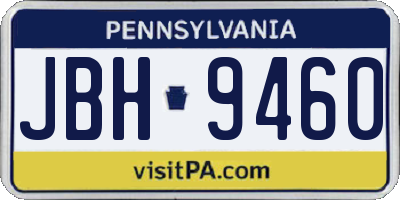 PA license plate JBH9460