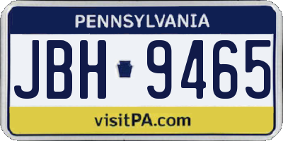 PA license plate JBH9465