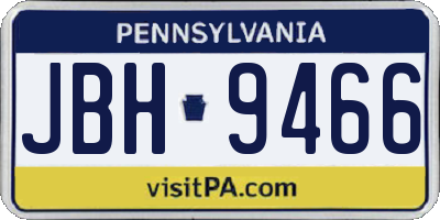 PA license plate JBH9466