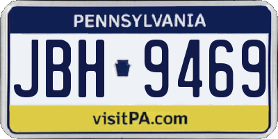 PA license plate JBH9469