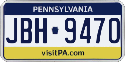 PA license plate JBH9470