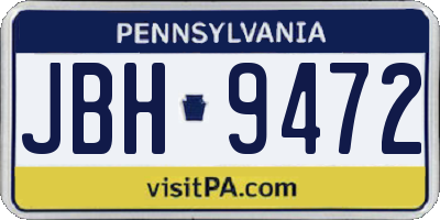 PA license plate JBH9472