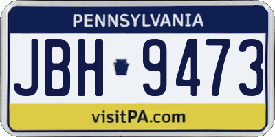 PA license plate JBH9473