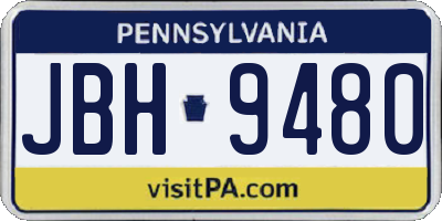 PA license plate JBH9480