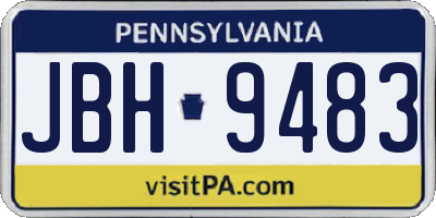 PA license plate JBH9483