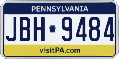 PA license plate JBH9484