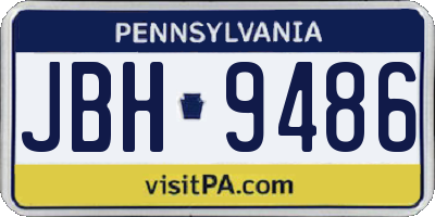 PA license plate JBH9486