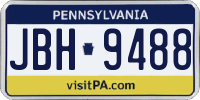 PA license plate JBH9488