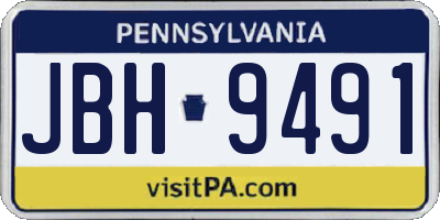 PA license plate JBH9491