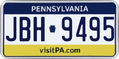 PA license plate JBH9495