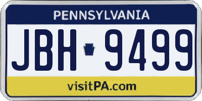 PA license plate JBH9499