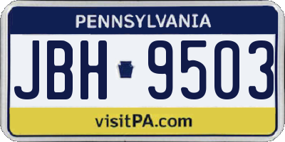 PA license plate JBH9503