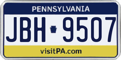 PA license plate JBH9507