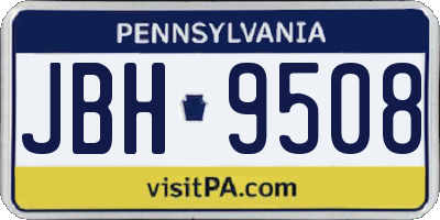 PA license plate JBH9508
