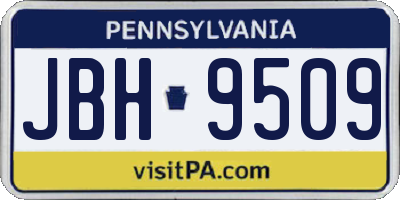 PA license plate JBH9509