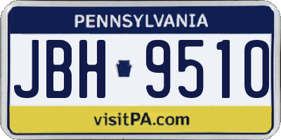 PA license plate JBH9510