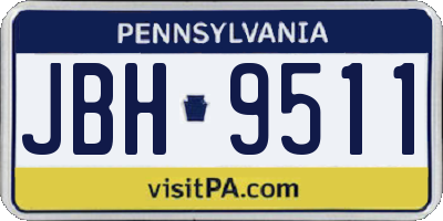 PA license plate JBH9511