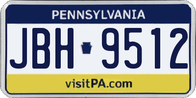 PA license plate JBH9512