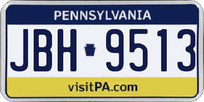 PA license plate JBH9513