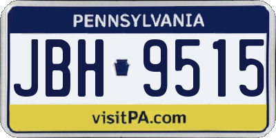 PA license plate JBH9515