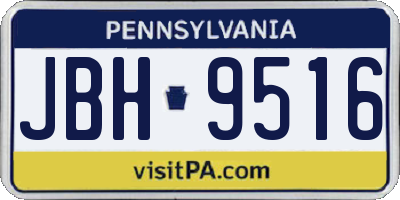 PA license plate JBH9516