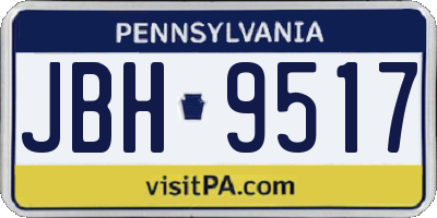 PA license plate JBH9517