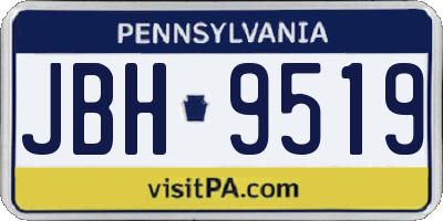 PA license plate JBH9519