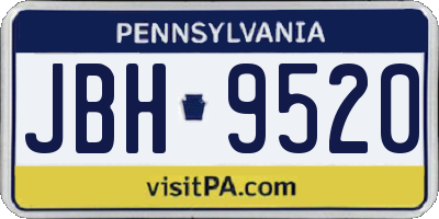 PA license plate JBH9520