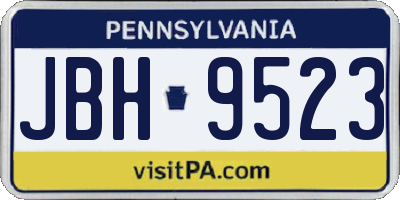 PA license plate JBH9523