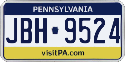 PA license plate JBH9524