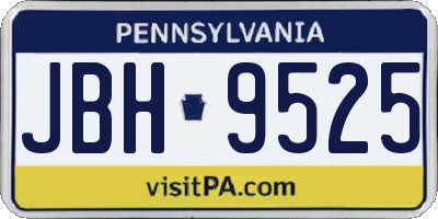 PA license plate JBH9525