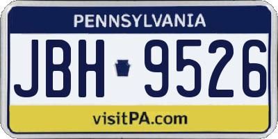 PA license plate JBH9526