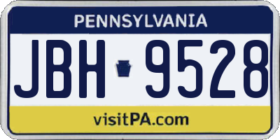 PA license plate JBH9528