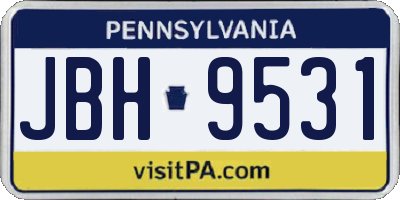 PA license plate JBH9531