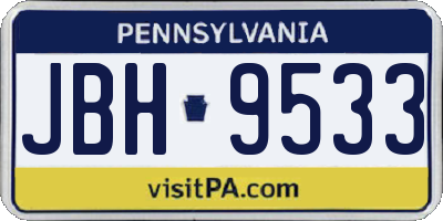 PA license plate JBH9533