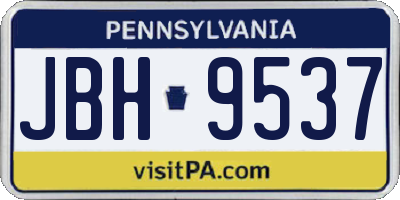 PA license plate JBH9537