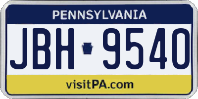 PA license plate JBH9540