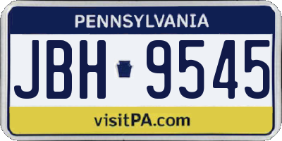 PA license plate JBH9545