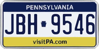 PA license plate JBH9546