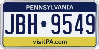 PA license plate JBH9549