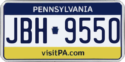 PA license plate JBH9550