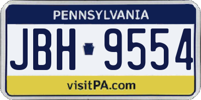 PA license plate JBH9554