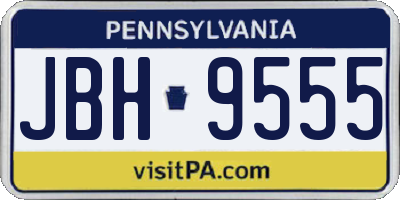 PA license plate JBH9555